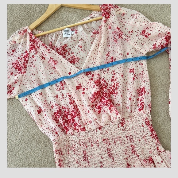 Princess Polly Mini Dress Flirty Smocked Waist Long Sheer Sleeves Tiered Skirt 6 - Picture 9 of 13